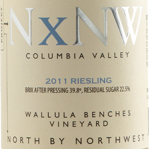 NxNW Columbia Valley 2011 Riesling wine label, Wallula Benches Vineyard, North by Northwest