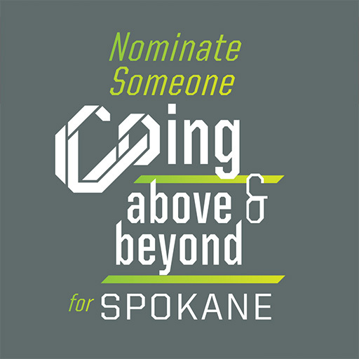 WSECU Let's Co graphic reading Nominate Someone C-oing above & beyond for Spokane