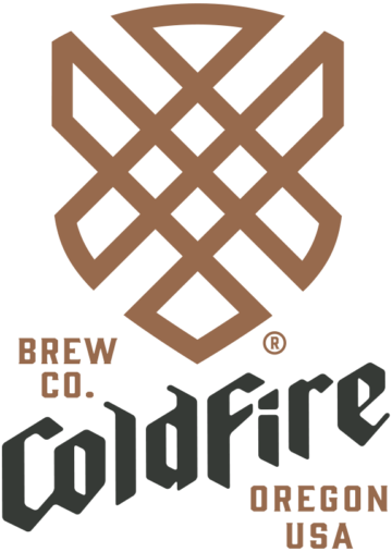 ColdFire Brewing logo with interlaced hop emblem and 'Brew Co. Oregon USA' wordmark