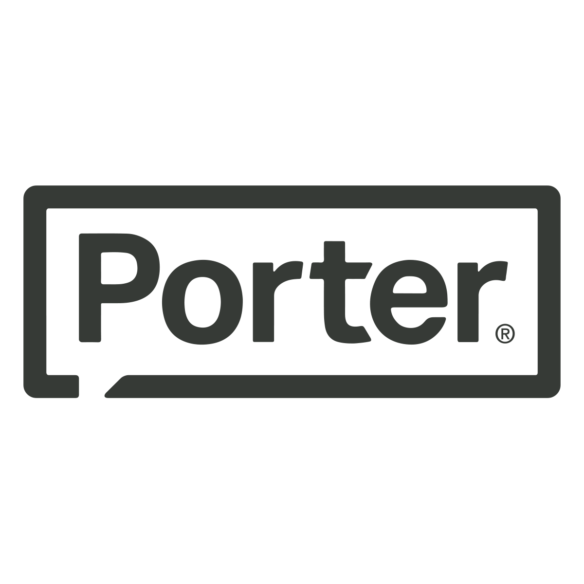 Porter logo wordmark in a dark speech-bubble outline