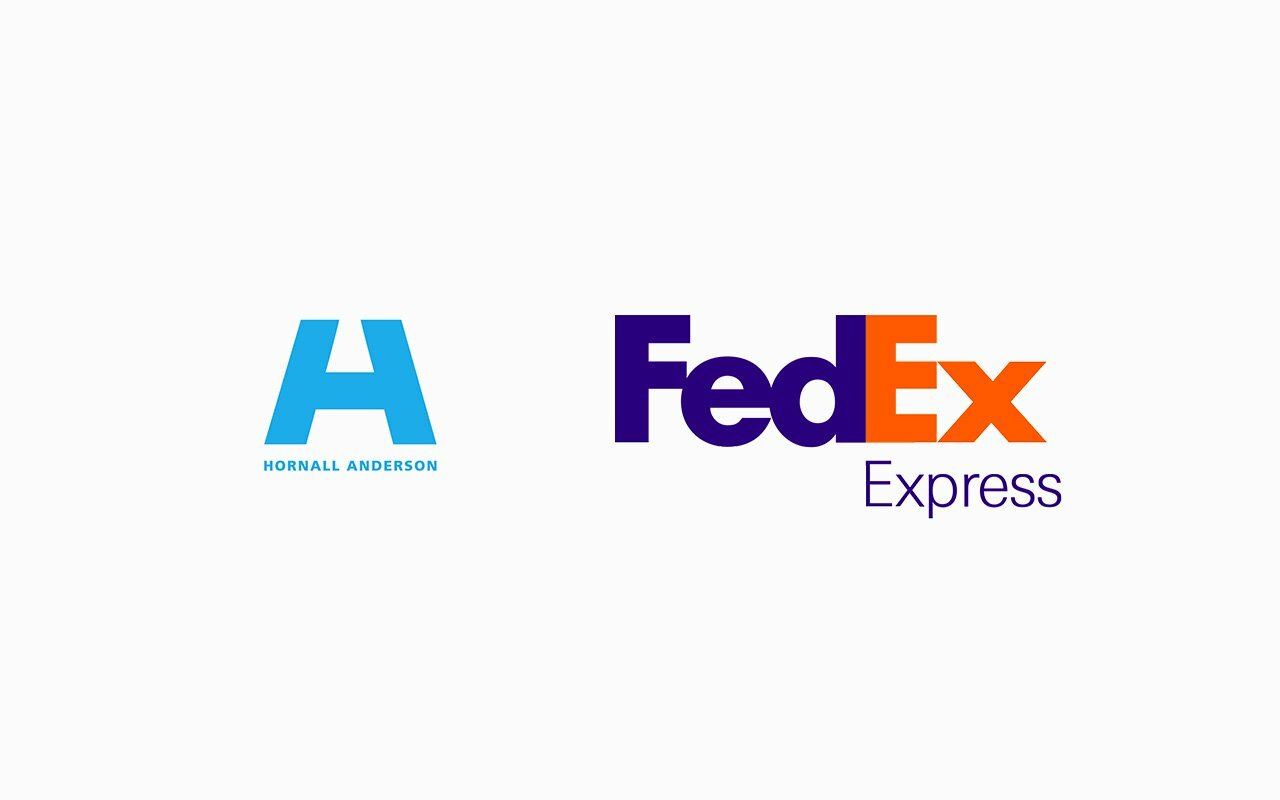 Hornall Anderson logo beside the FedEx Express logo as good logo design examples